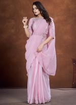 Banarasi Crush Silk Light Purple Party Wear Sequence Work Saree